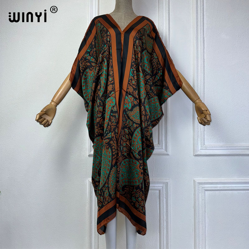 WINYI Summer african V-neck dr - Robe Silk Women 评论和价格